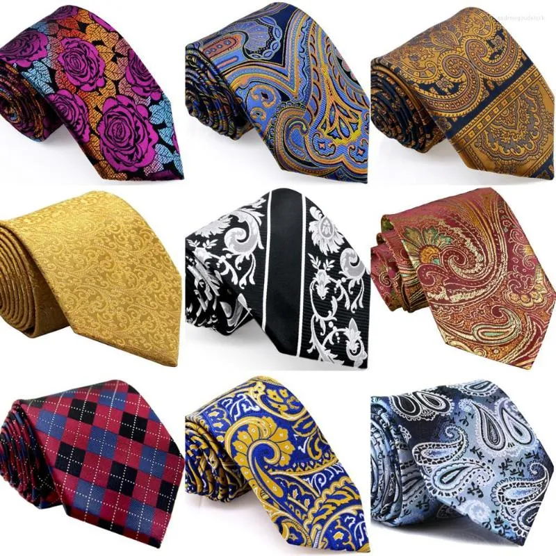 Bow -slipsar PCS Blandade grossistherrslyckor Silk Jacquard Woven Multicolor Pattern Paisley kontrollerad blommig