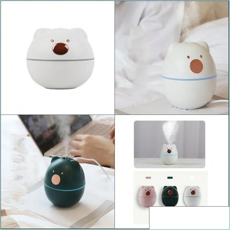 Autre Décor À La Maison Mini Humidificateur Portable Huiles Essentielles Diffuseurs D'ours Femme Homme Fournitures De Bureau Purifier L'humidité Approvisionnement En Eau Instr Dhnzl