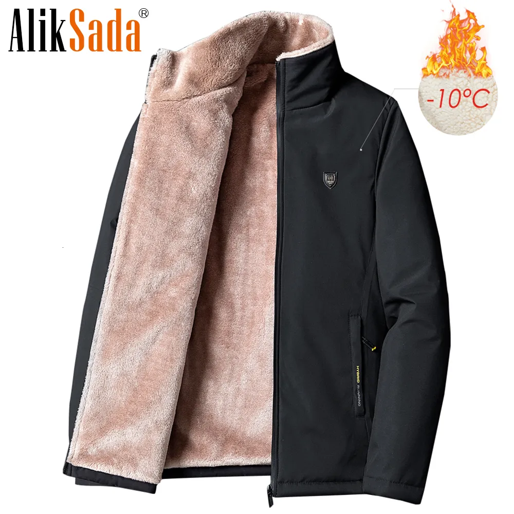 Masculino Down Parkas 5xl Winter Classual clássico quente e espesso casaco de lã de outono bolsos de moda parka à prova de vento plus tamanho 221128