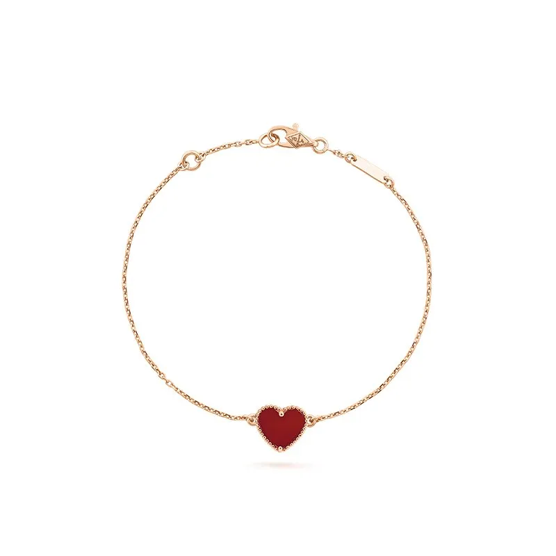 trèfle porte-bonheur coeur bracelet marque lettre-V cleef tennis chaîne bracelets à breloques mens designer bijoux pour femmes fête cadeaux de Noël cadeau or rose