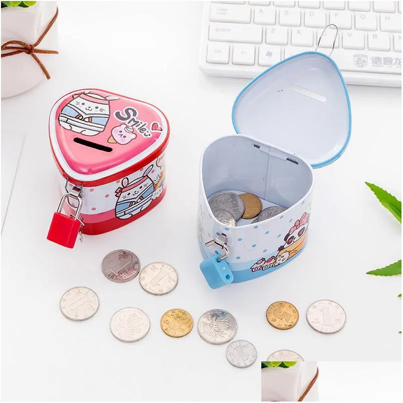 Банки для хранения банки мультфильм животных денег на малочная пластинка в форме сердца с коллекцией монет для детских призов 1 92hc e dhoxx