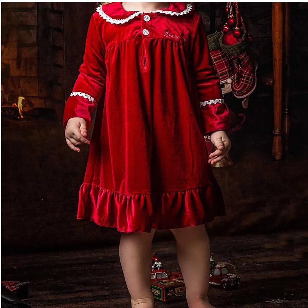 Christmas Velvet Lace Nightgown for Girls Hooded Ankle-Length Red Green  Pajamas Set from Dhgate Pajamas - price 40.71