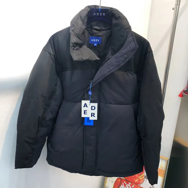 Men's Jackets Coat Black Thicken Down Jacket Turtleneck Button Men Women Quality Winter Windproof