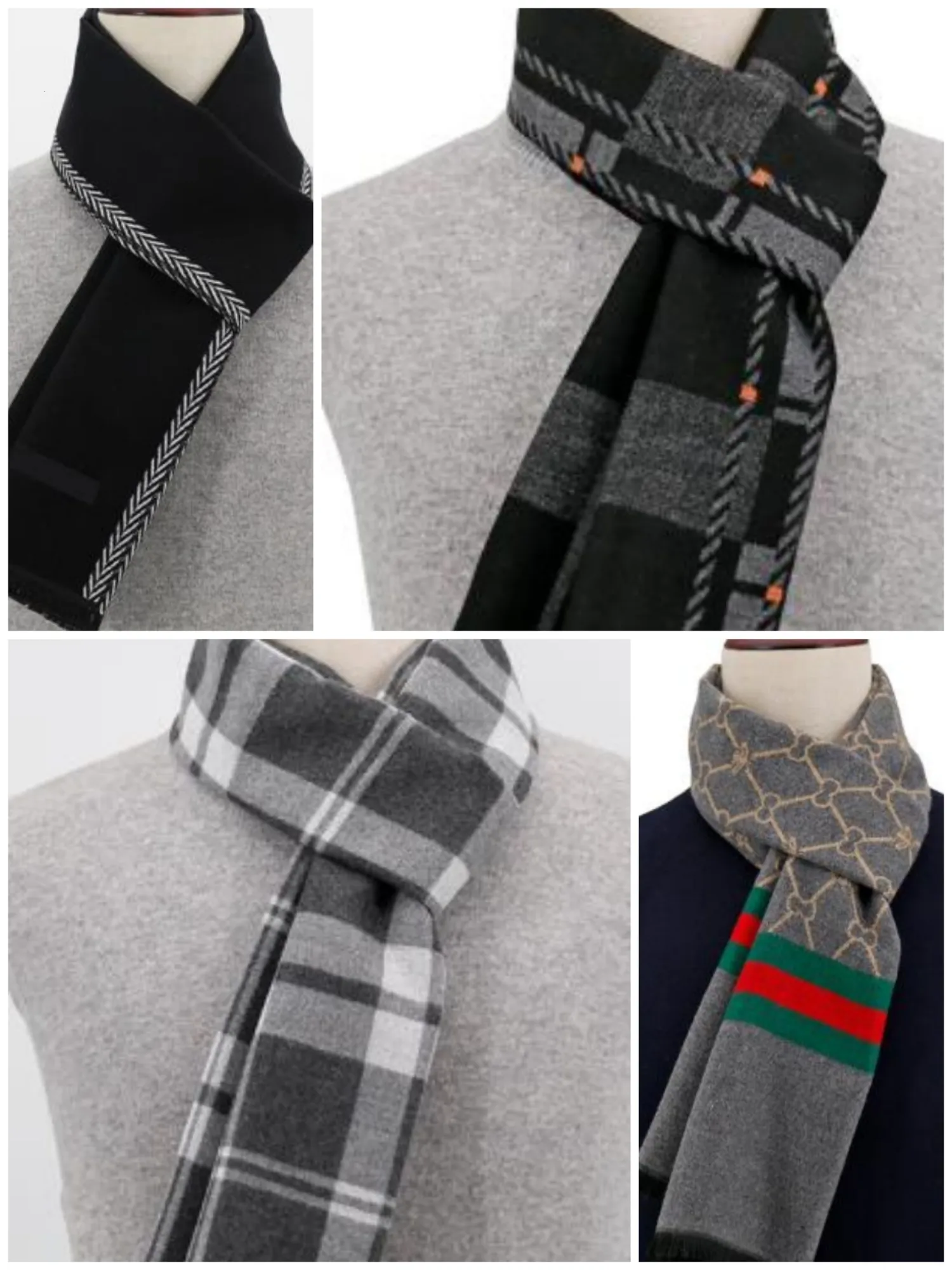 Halsdukar Fashion Winter Plaid Cashmere Scarf For Men Warm Neck Scarfs Mane Business Scarves Long Pashmina Christmas Gifts Geometric 221128