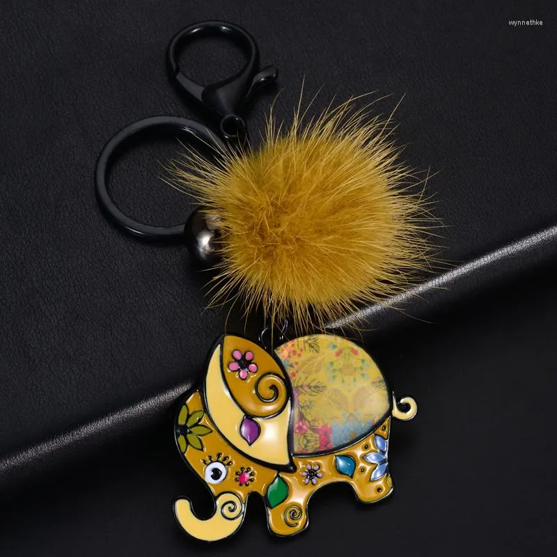 Keychains D&Rui Jewelry 2022 Top Design Metal Animals Elephant Keychain Trendy Bags Car Pendant Key Chain Rings For Men And Women