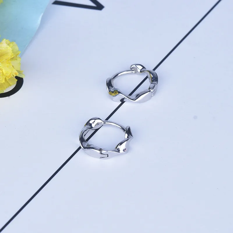 Unisex Little Mobius Hoop Earrings For Women Simple Geometric Circle Silver Color Earring Party Gift Fashion Jewelry