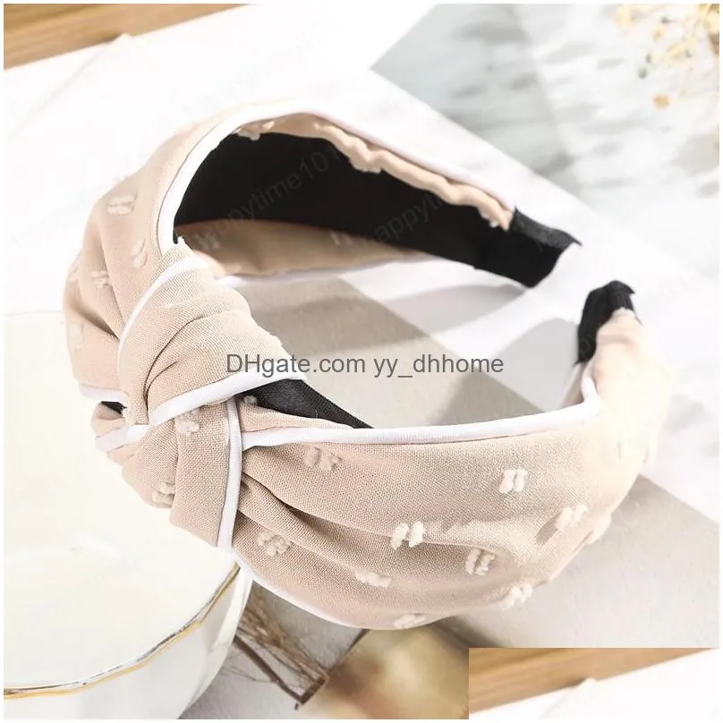 Bandas de cabeça Fabrics Bandas de cabeceira para mulheres Bandas de cabeça largas Moda Modendo Acessórios de arco de cabelo Jóias de entrega de joalheria Hairje Dhgul