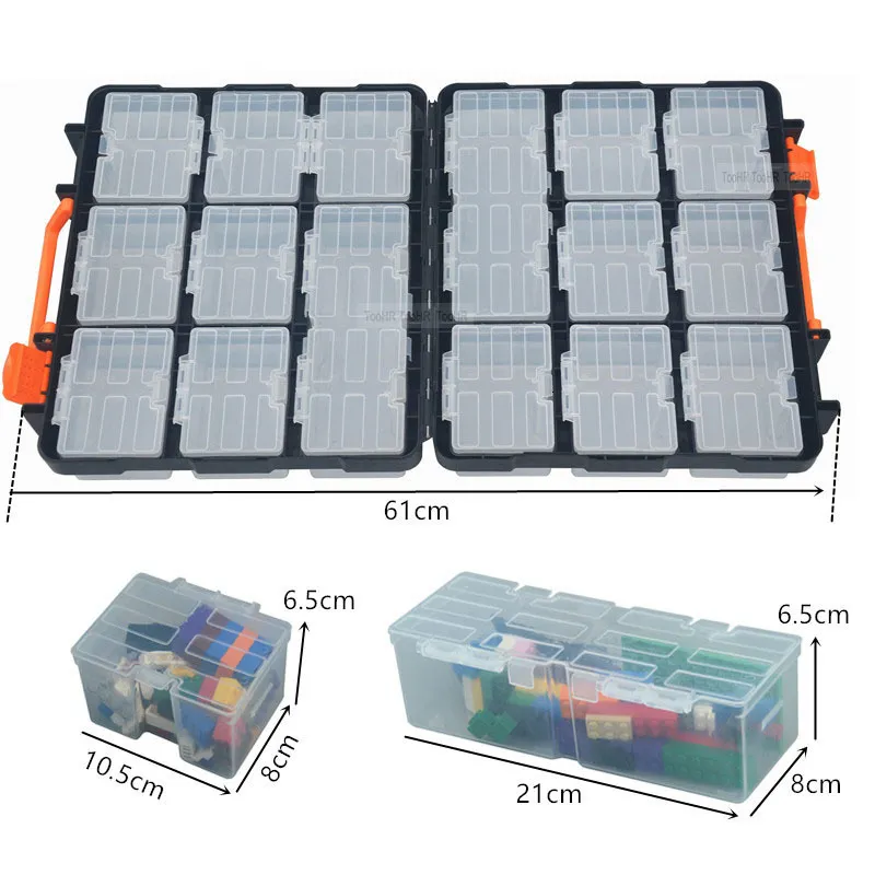 Caixa de ferramentas Peças de plástico de dupla face Building Block Storage Fishing Lures Combinação portátil Organizar 221128
