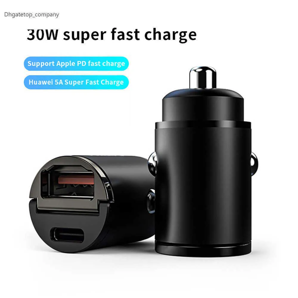 Mini 12V-24V Car Charger Type C QC 3.0 4.0 PD 3.0 22.5W Fast Charging USB Phone Cigarette Lighter Socket VL131-3