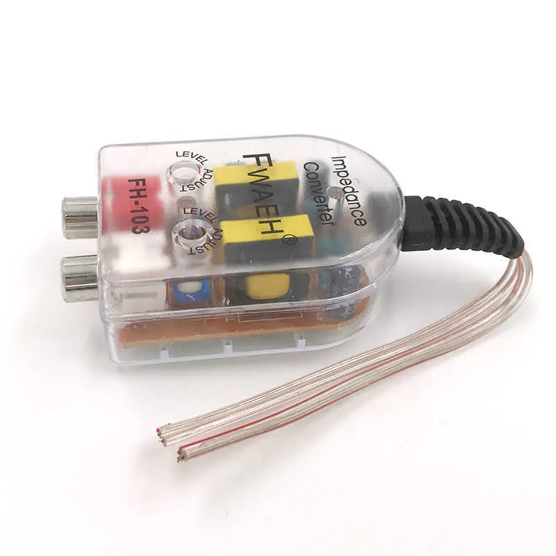 Car Speaker to RCA Level Adapter 12V for High Low Sockets Audio Line ...