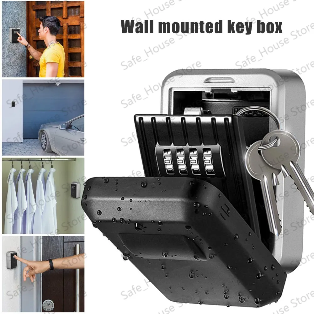 Mini coffre-fort à clés en alliage de zinc, boîte de rangement portable,  sac à dos