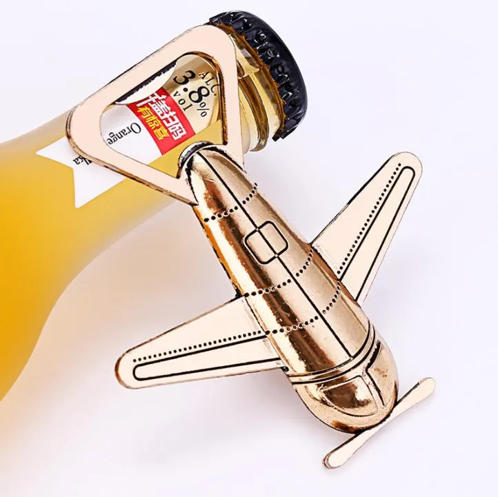 2 Style Airplane Bottle Openers Antique Plan Shape Wedding Party Party Favors Kitchen Aluminium Alloy Beer Opener Perfect Travel Aviation Gift Box för Pilot SN352