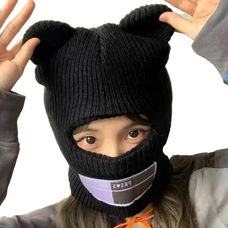 Beanieskull Caps Outdoor Bikes Sports Hat Knittewフルフェイススキーマスクかわいいベアバラクラバスカーフボンネットマウスヘッドカバーマスクビーニー221125