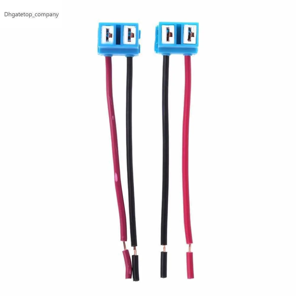 2Pcs/Lot H7 Connector Female Ceramic Sockets Auto Car Bulb Connectors Lamp Adaptor With Wire 8cm