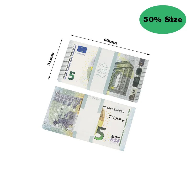 Suministros festivos Money Fake Toy Party Euro Money Children Dollar Copy Banknote Regalo 50 Billet Faux Billet DADOS6WI7AE1C