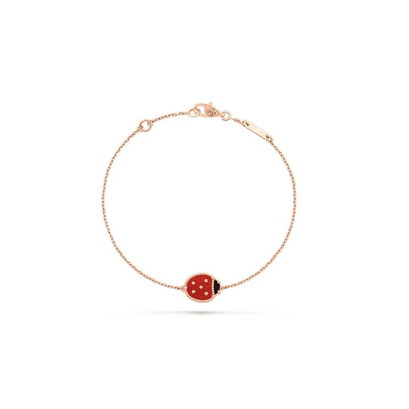 Designer Ladybug Armband Rose Guldpläterad kedja Damer och flickor Alla hjärtans dag Mors dag Förlovning Smycken Tona gratis