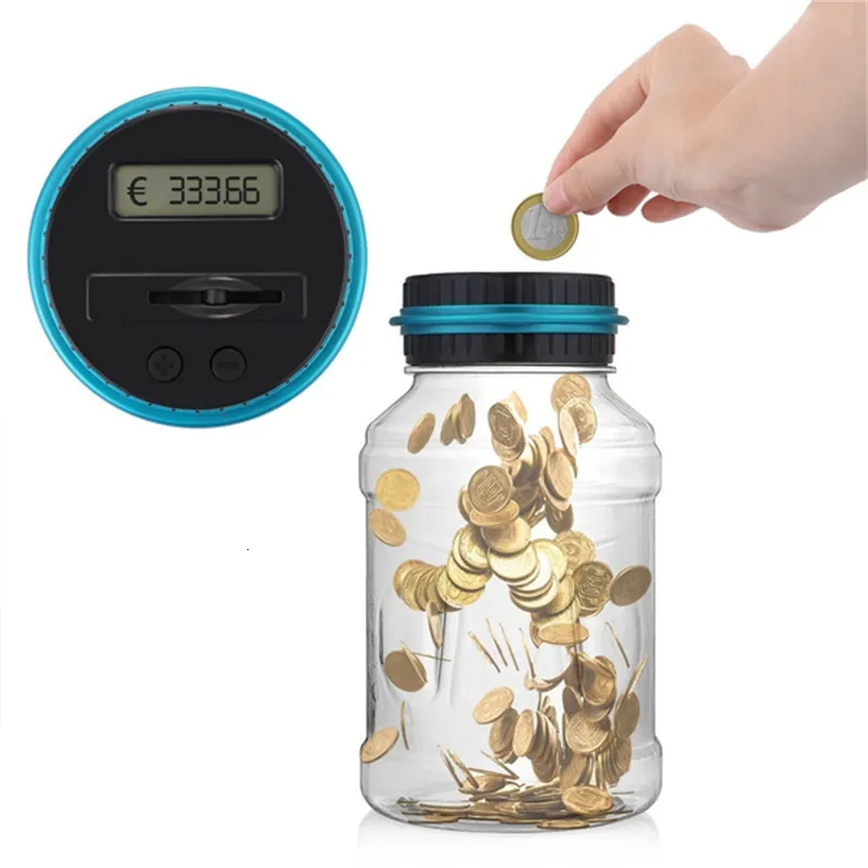 Boîtes de rangement Bins Digital Coin Comptage Tirelire LCD Jar Money Automated Saving Electronic Safe Deposit 221128