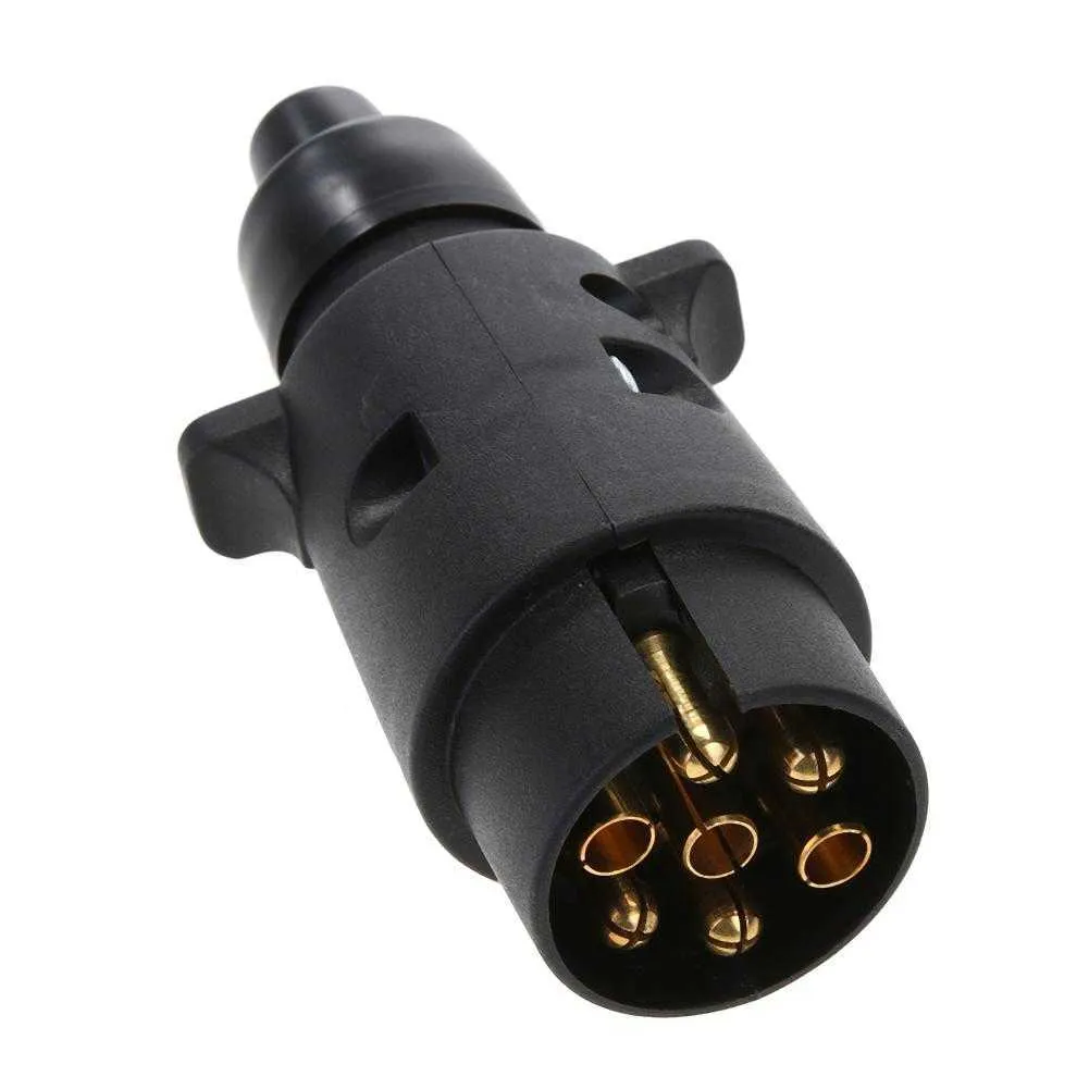 7-Pin 7 Way Trailer Towing Blade Round Socket Plug Connector Adapter 12V 7 Pin Plug Adapter For Trailer RV Yacht - View #5