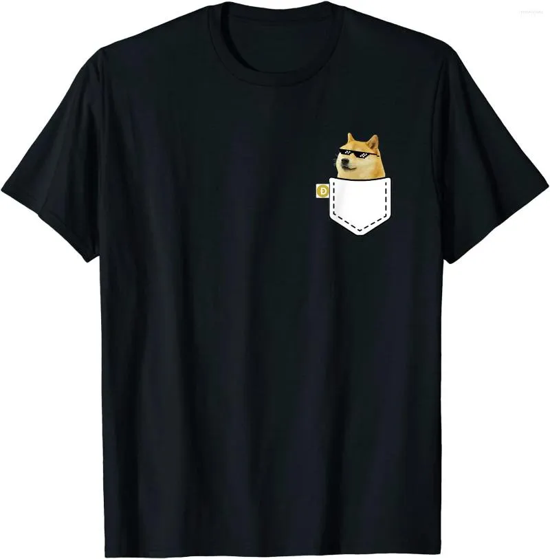 Мужские рубашки Trady Doge Tee с разработанной карманной догеновой футболкой на луну