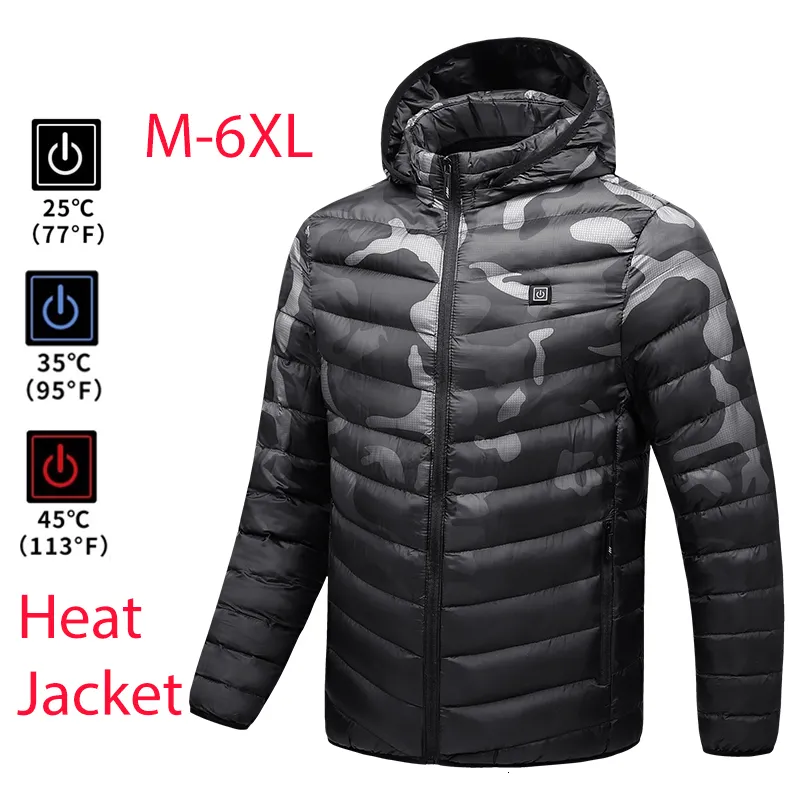 Vestes pour hommes Hommes imperméable chauffé USB hiver extérieur chauffage électrique chaud Sprot manteau thermique vêtements chauffant coton 221124