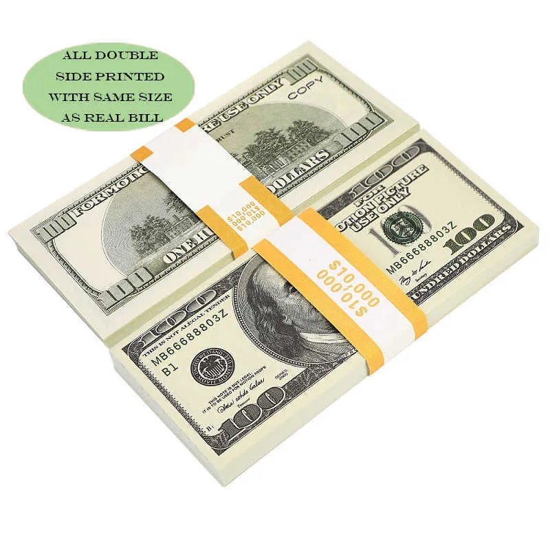 Fiesta Réplica de EE. UU. Dinero falso para niños Juego de juguete o juego  familiar Copia en papel Billete de banco Paquete de 100 piezas Práctica de