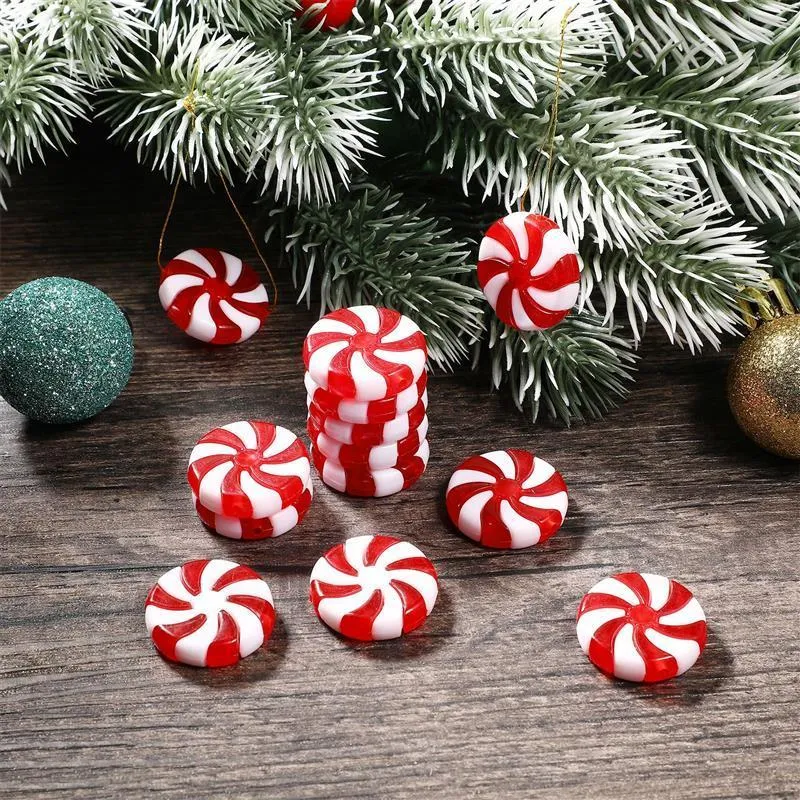 Decoraciones navideñas 50 piezas Candy Tree DIY Decor Peppermint Charms 221125