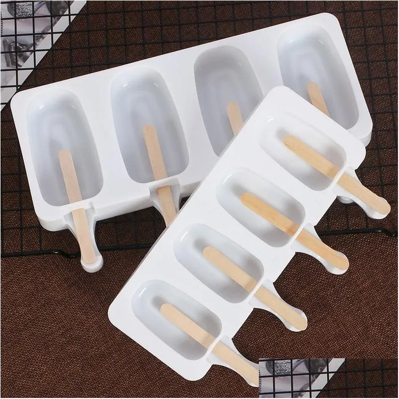 Moules de cuisson Sile moule à crème glacée ménage Popsicle Mods Ellipse grande petite taille moules durables simplicité 5 5Fs P2 livraison directe Hom Dhoir