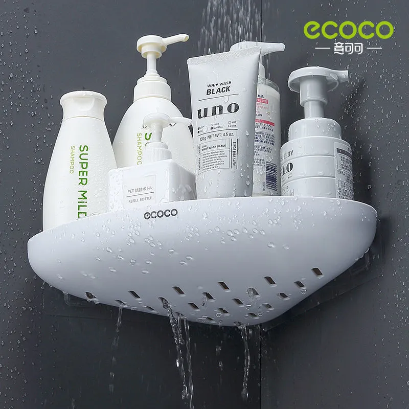 Étagères de salle de bain ECOCO Étagère de rangement pour salle de bain Douche Snap Up Étagère d'angle Porte-shampooing Panier Étagère Étagères murales pour étagères Cuisine 221128