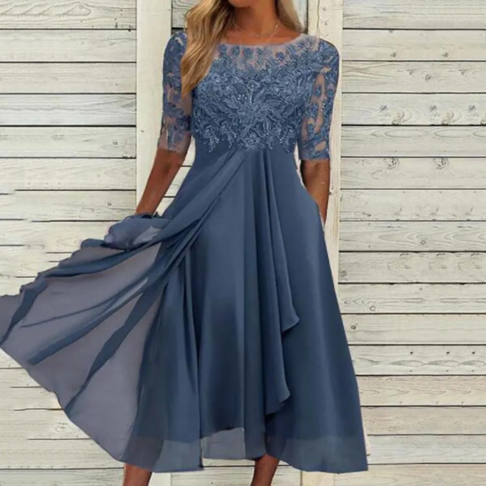 Casual Dresses Midi Dress Stylish Lady Hollow Lace... From Long01, $22.31 |  DHgate.Com