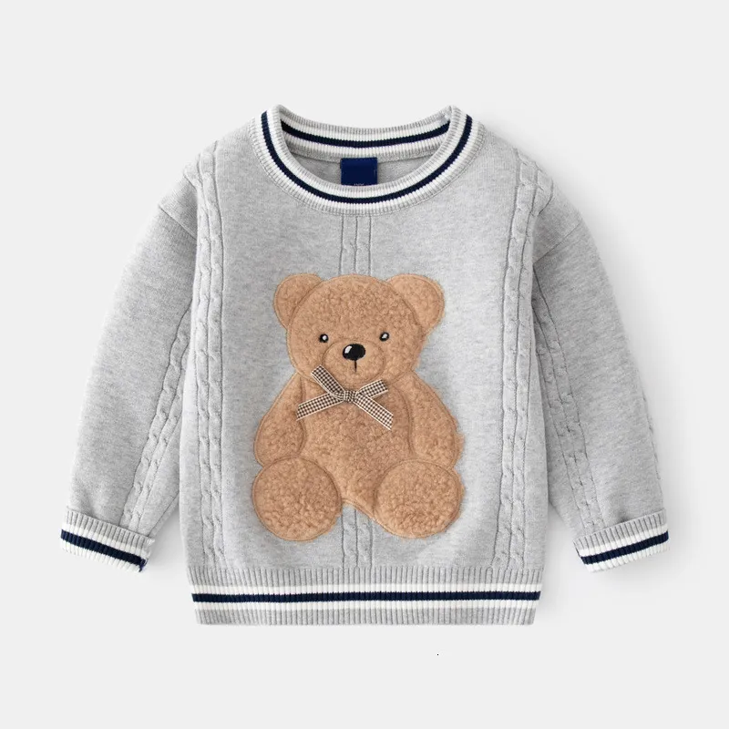 Pullover 2-8T Toddler Kid Baby Boys Girls Sweater Autumn Winter Clothes Warm Infant Bear Print Cute Sweet Knit Knitwear 221128