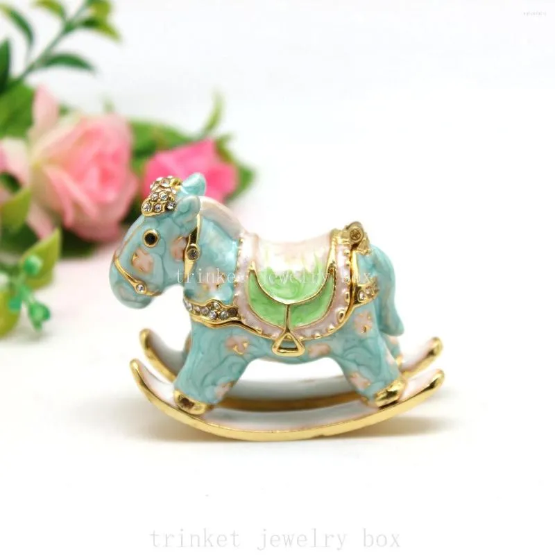 Smyckespåsar Rocking Horse Trinket Box Decorative Collectible Figurine