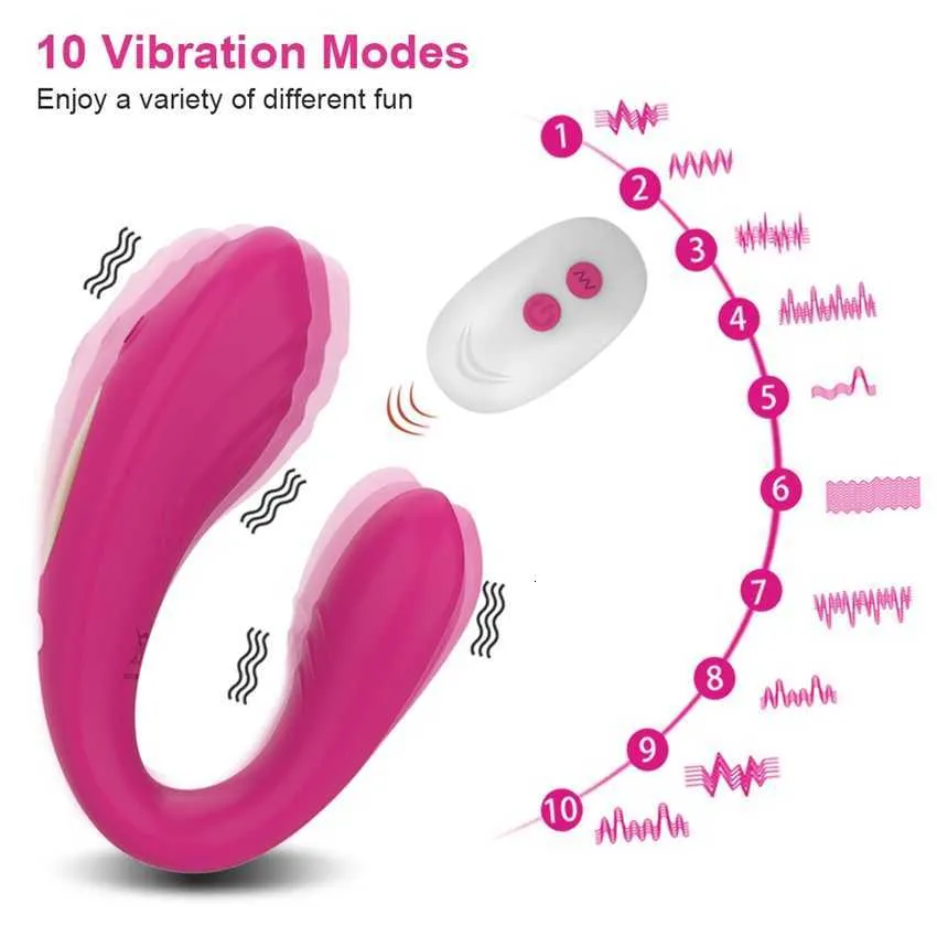 ألعاب الجنس لعبة Masager Toy Toy Massager اللاسلكي المثيرة شاركنا Vibe Remote Control U شكل Dildo Vibrator G Spot Clitoris Comploys 1732