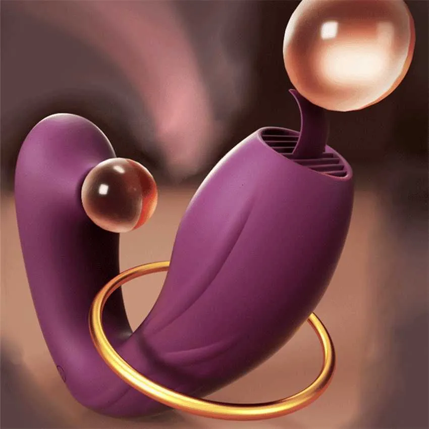 Sex Toy Massager Wearable g Point Suction Clit Sucker Vibrator Clitoris Stimulator Vibrating Dildo Tongue Licking Toy for Women Female