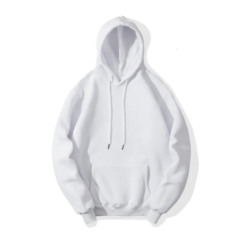 Heren Hoodies Sweatshirts Fashion Witte mannen Hip Hop Streetwear Casual elasticiteit Solid kleur Fleece Dikke Warm Draad manchetten 221124