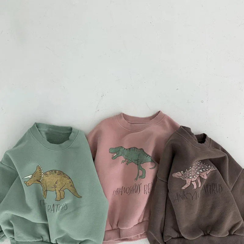 Pullover Infantile Coreano inverno top bambino adorabile Dinosauro Peluche comodo abbigliamento per bambini maglione ragazzo 221128