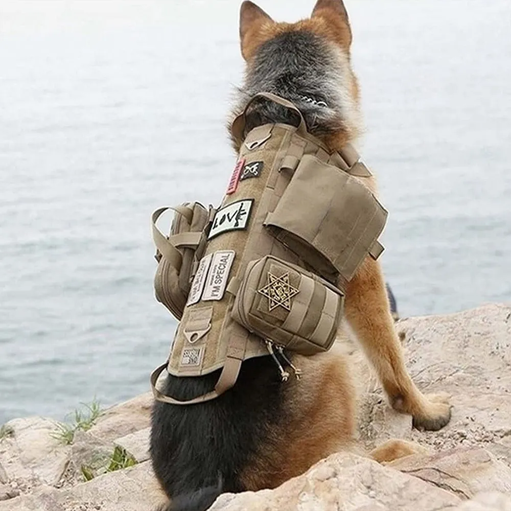 Colarinhos de cachorro colareshes camuflage cão grande cão animal pastor alemão K9 Malinois Treining Colet Tactical Dog Harness and Leash Set for Dogs 221125