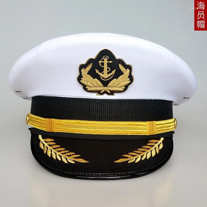 Berets US Navy Caps U S Army Military Yacht Captain Hat Sailor Officer Visor Ship Cap Boat Hats For Adult Kid Men Women326e