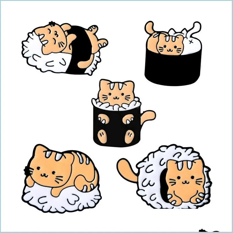 Broches broches dessin animé couverture de chat collier broches mignon tasse animale épingles en émail cowboy badge badge bijoux 6171 q2 dr dhgarden dhdgj