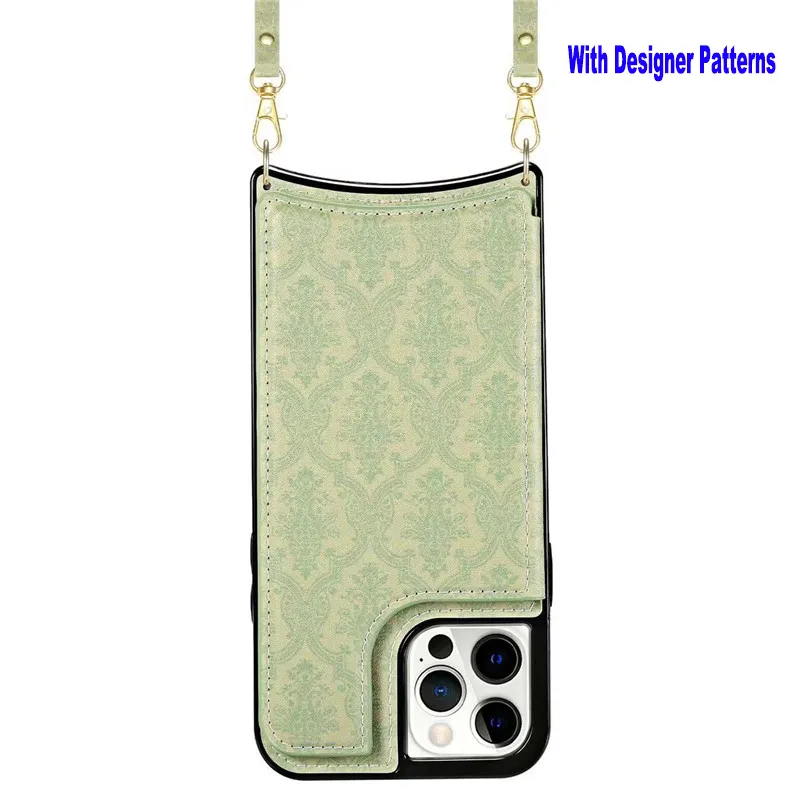 Designer luxe lederen portemonnee stijl business cases voor iPhone 14 13 Promax 12 Pro 11 xr 7g 8plus krasbestendige schok mandragora -stijl polsbandje slot case