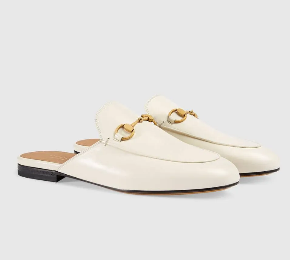 Lyxmärke design hästbit skor Princetown herr toffelklänning loafer toffel slide oxford svart vit äkta läder lägenheter med låda 35-46