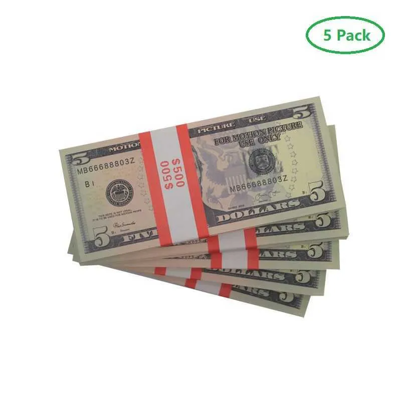 Réplique US Fake Money Kids Play Toy ou Family Game Paper Copy Banknote 100pcs / Pack226Swxlm