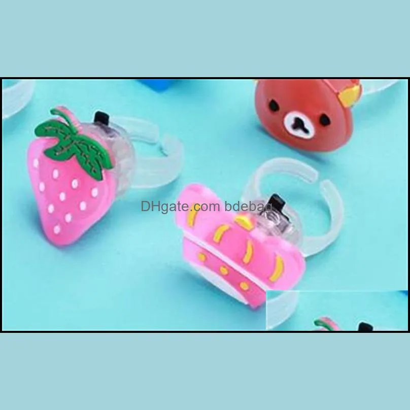 Party Favor Ring LED Lights Up Toy Party Favor Wing Flash of Light Rings Cartoon Luminescence Enfants Petits Jouets Drop Livraison Accueil Dhwgs