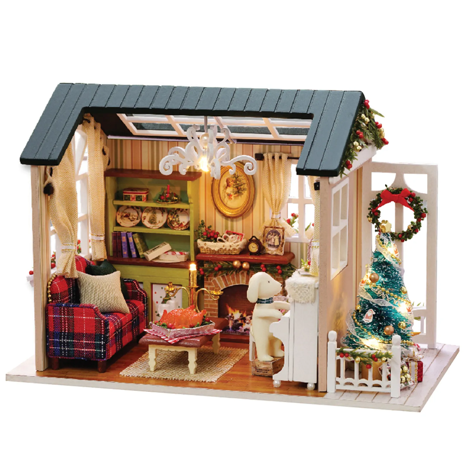 Kit de maison de poupée en bois bricolage avec jouet de décoration
