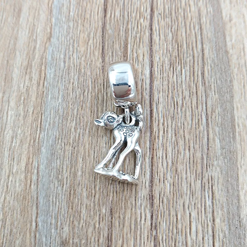 925 Sterling Silver Pärlor Bambi Dangle Charms Passar European Pandora Style Jewelry Armelets Halsband 796462 Annajewel