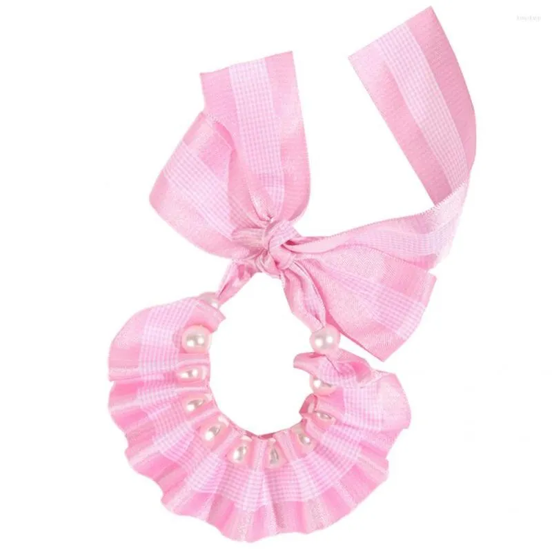 Vêtements pour chiens collier de chiot élégant design plissé princesse bavoir pour animaux de compagnie écharpe en polyester