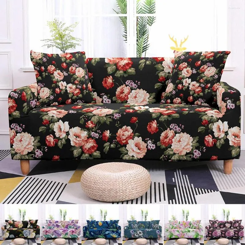 Stoelbedekkingen Bloemelastische bank Cover Couch Stretch Slipcover tropische bladeren Sectionele meubels Protector Home Decor