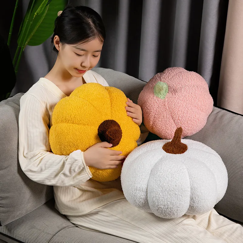 Almohada de felpa de calabazas de estilo nórdico de 20-70cm, muñecas de plantas Kawaii, decoración de calabaza Ins para sofá, habitación, cojín, dulce regalo de cumpleaños