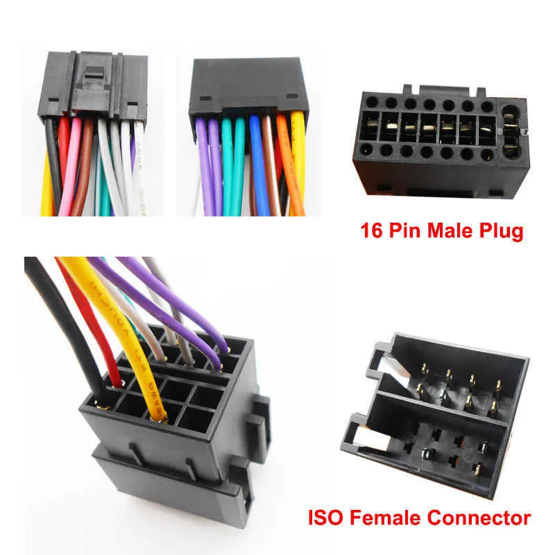 Adaptateur ISO 16 Broches Pour Autoradio Kenwood & JVC | Connecteur Faisceau Câblage Plug-and-play