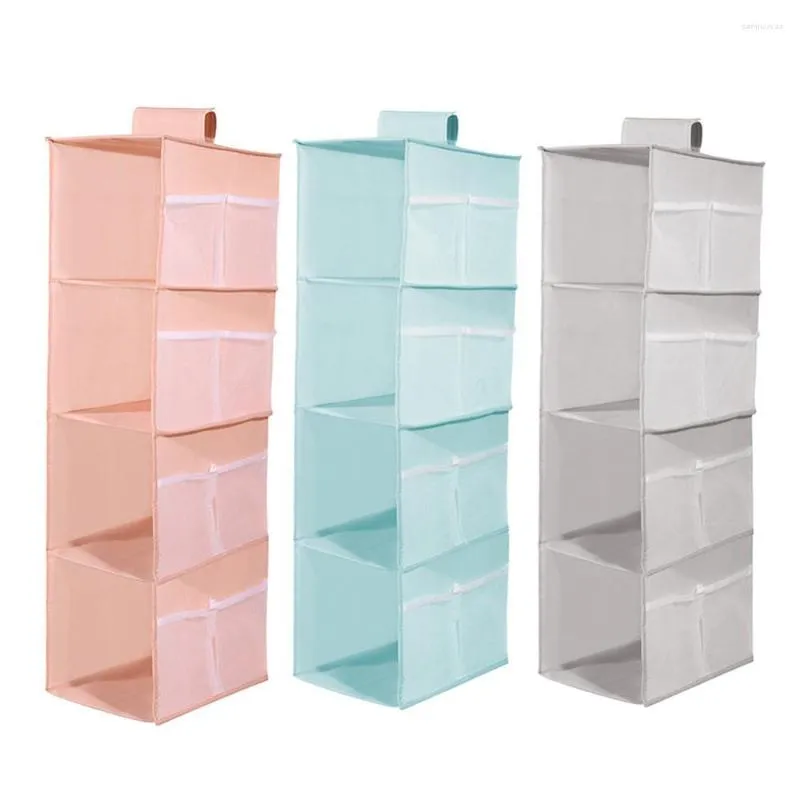 Caixas de armazenamento pendurado organizador de armário Oxford Ploth Washable Pratelegable Cubby dobrável para roupas