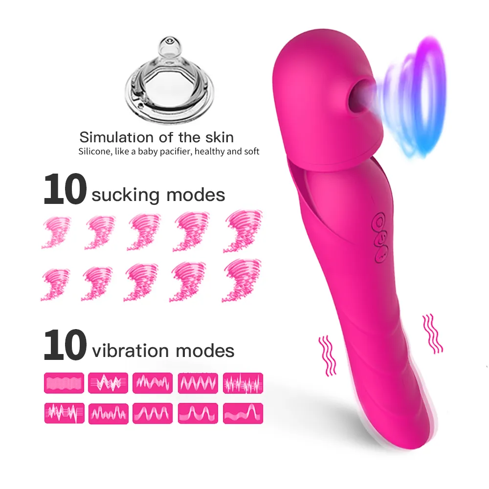 Sucking AV Stick Damas Masturbación Vibración Sucking Pat 10 Vibrador de frecuencia Productos eróticos para adultos